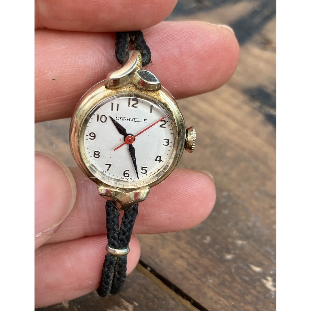 Vintage Caravelle by Bulova Ladies Wind-Up Watch Bracelet Japan Parts/Repair